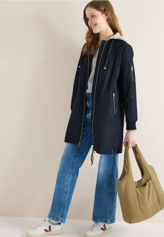Langer Damen Blouson mit Kapuze