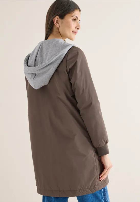 Damen Longline Kapuzenjacke für Freizeit