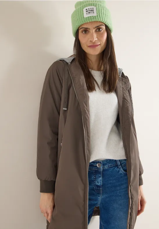 Damen Longline Kapuzenjacke für Freizeit