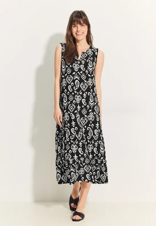 Grafisches Paisley-Midi-Kleid