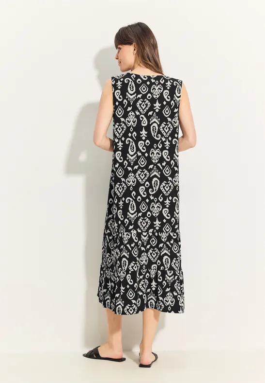 Grafisches Paisley-Midi-Kleid