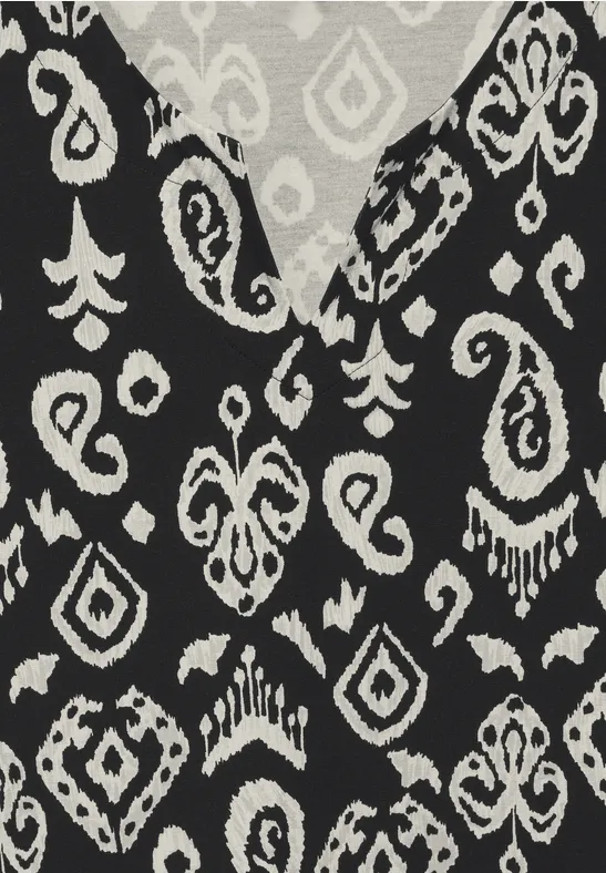 Grafisches Paisley-Midi-Kleid