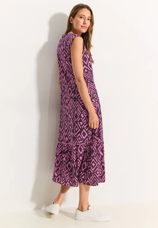 Bedrucktes ärmelloses Midi-Sommerkleid