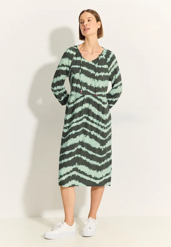 Bedrucktes Midikleid mit Tunnelzug