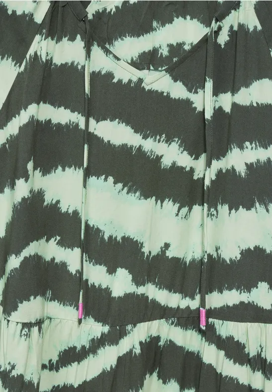 Bedrucktes Midikleid mit Tunnelzug