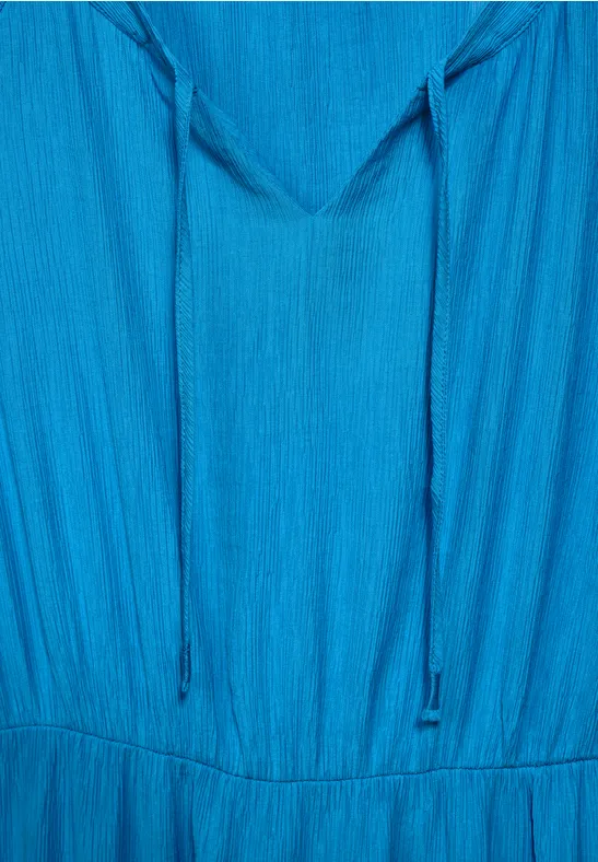 Ärmelloses, gestuftes Midikleid mit Bändern