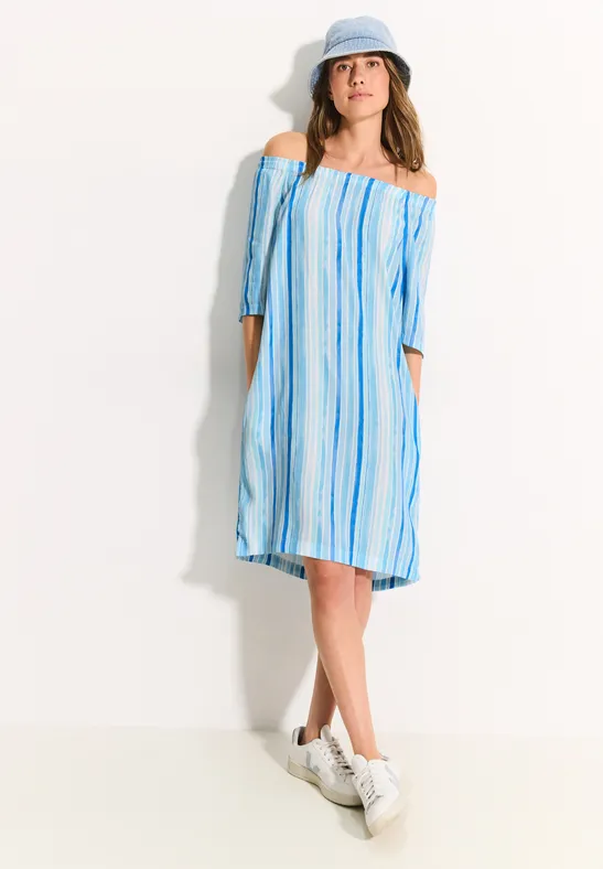 Gestreiftes Kleid mit kurzen Ärmeln