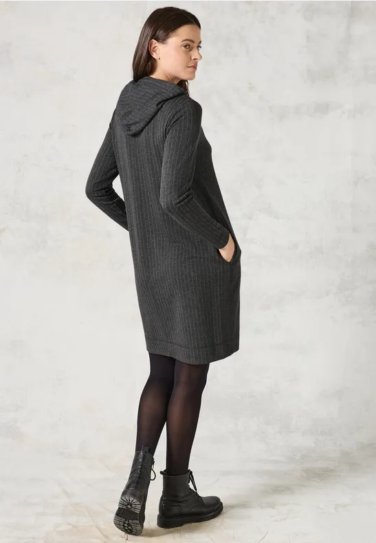 Gestreiftes Kapuzen-Jerseykleid