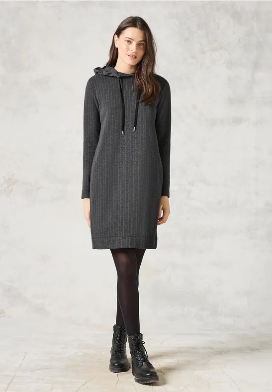 Gestreiftes Kapuzen-Jerseykleid
