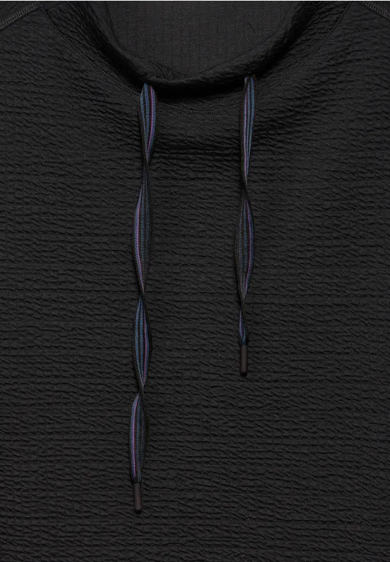 Strukturiertes Strickkleid mit Kapuze