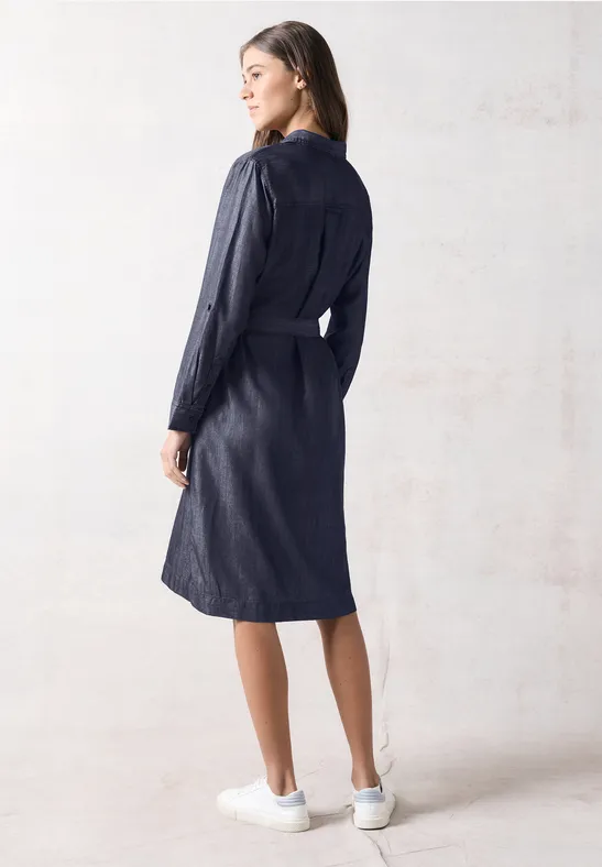 Hemdkleid im Denim-Look mit Gürtel