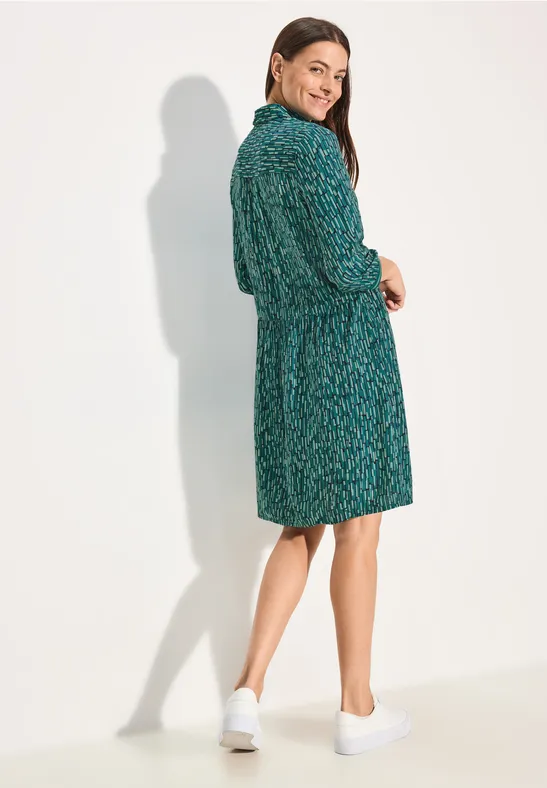 Bedrucktes, knielanges Hemdkleid