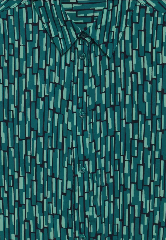 Bedrucktes, knielanges Hemdkleid