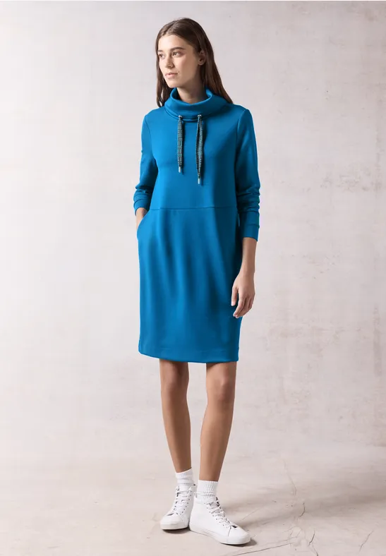 Sweatshirtkleid mit Kragen und lockerer Passform
