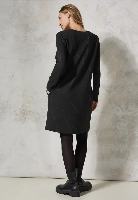 Ottoman-Strickkleid mit Glitzerdetails