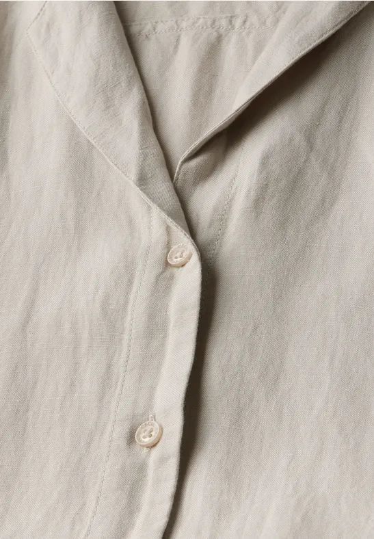 Blusenkleid aus Leinenmischung mit Gürtel