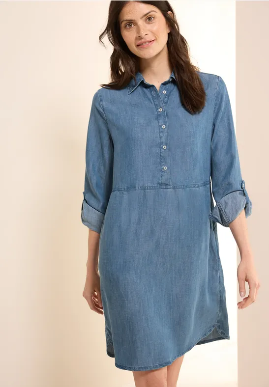 Lyocell-Hemdkleid im Denim-Look