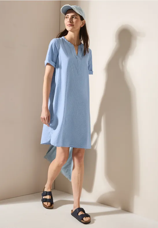 Lässiges Damen Seersucker Minikleid