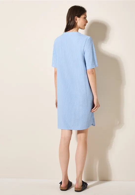Lässiges Damen Seersucker Minikleid
