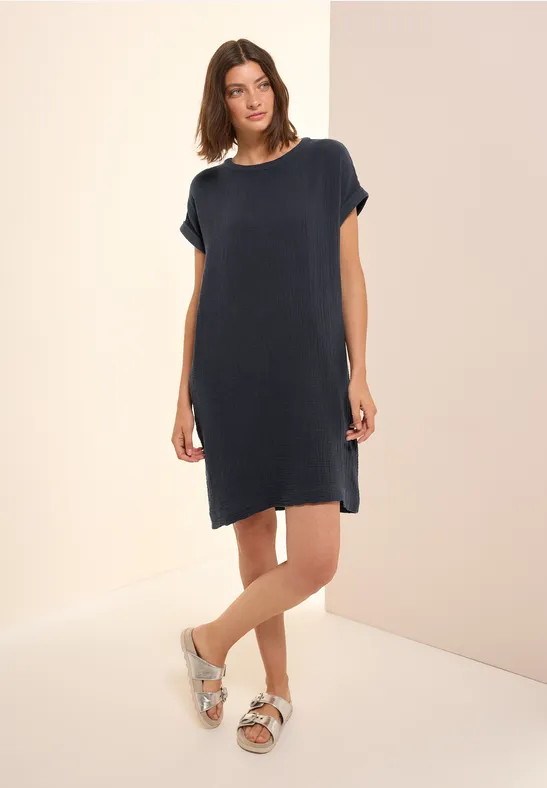 Lässiges Musselin-T-Shirt-Kleid
