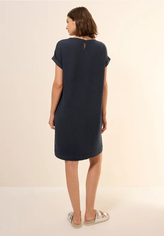 Lässiges Musselin-T-Shirt-Kleid