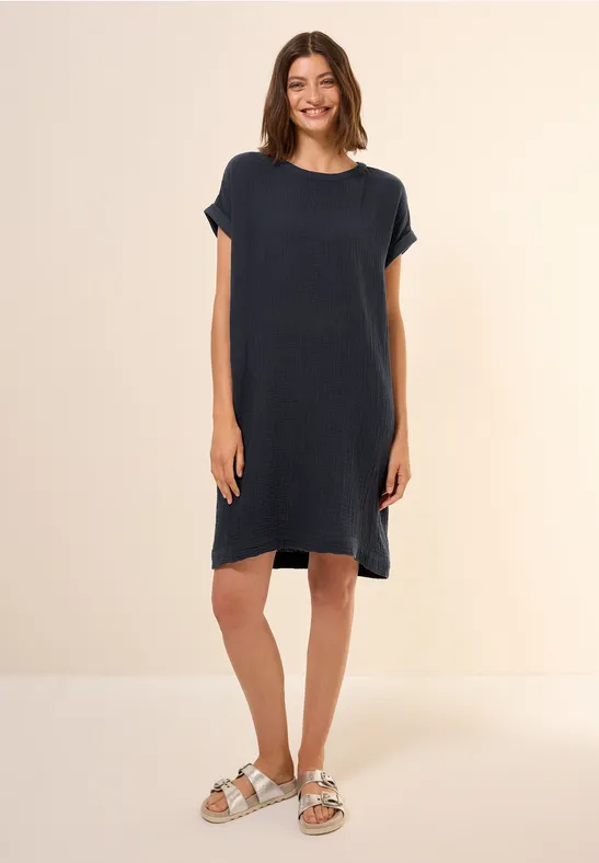 Lässiges Musselin-T-Shirt-Kleid
