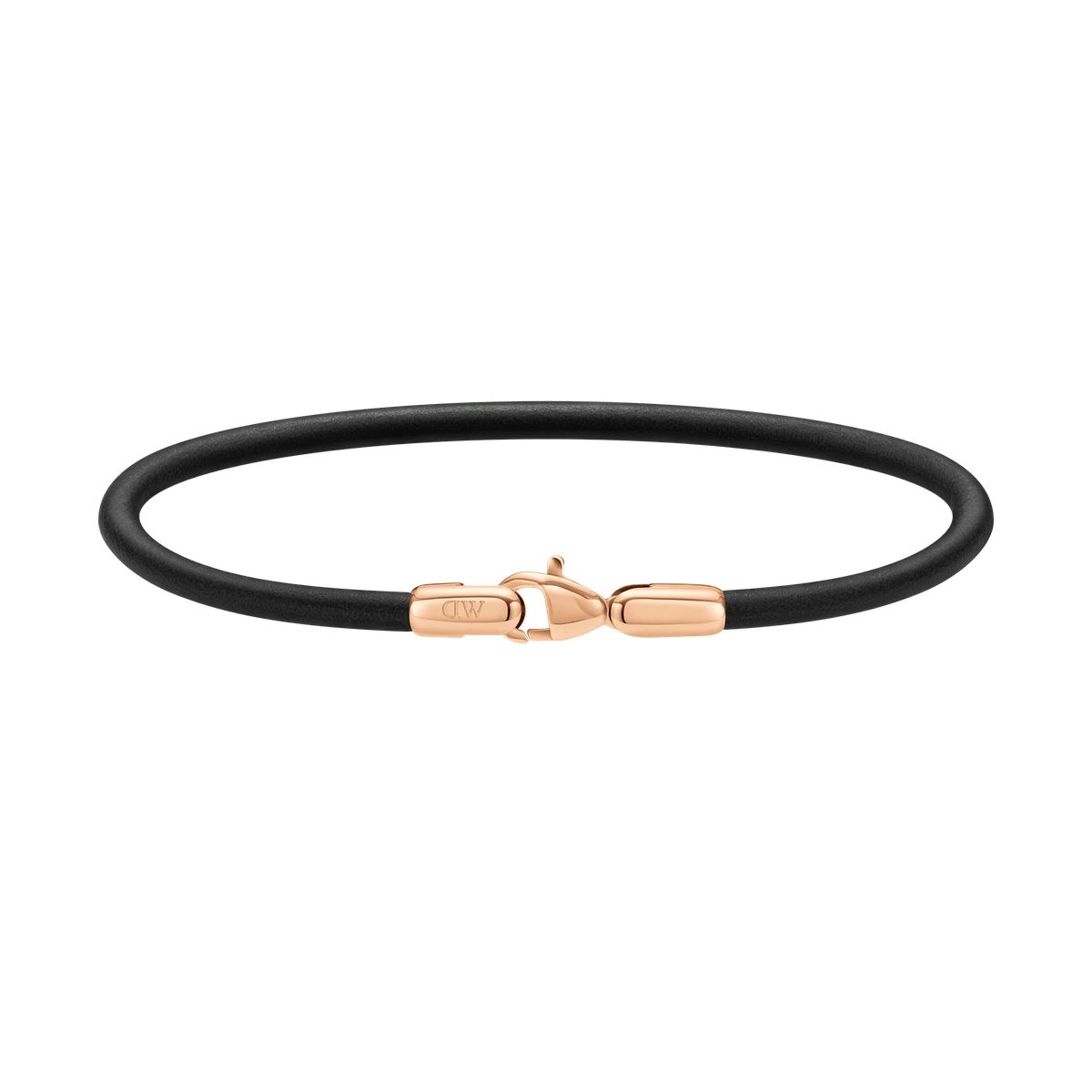 Minimalistisches schwarzes Armband mit Roségold-Verschluss