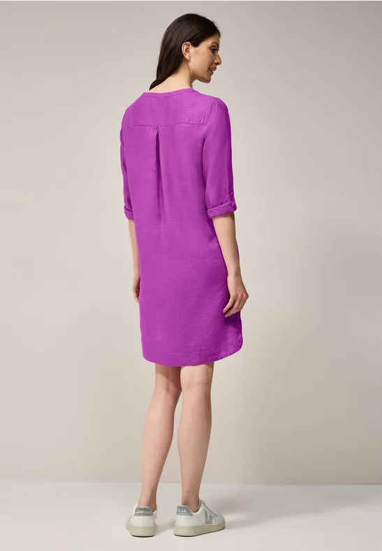 Lässiges Leinen-T-Shirt-Kleid mit Ärmeln