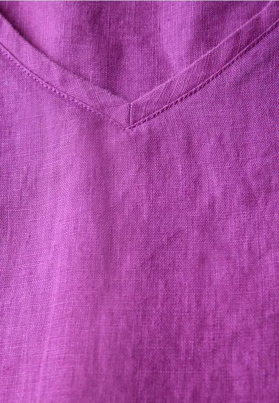 Lässiges Leinen-T-Shirt-Kleid mit Ärmeln