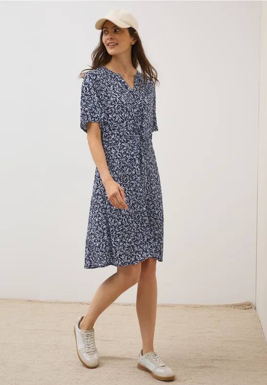 Knielanges Kleid mit geometrischem Druck