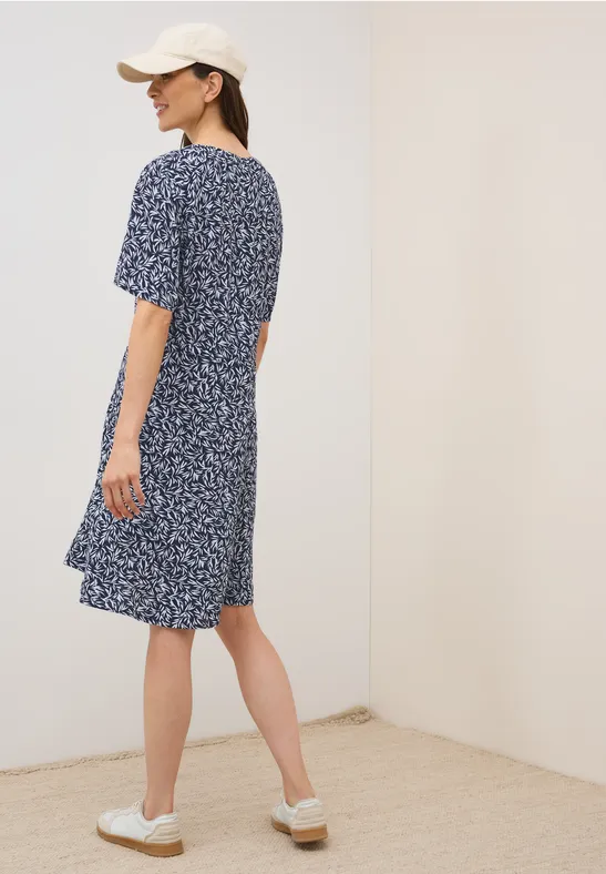 Knielanges Kleid mit geometrischem Druck
