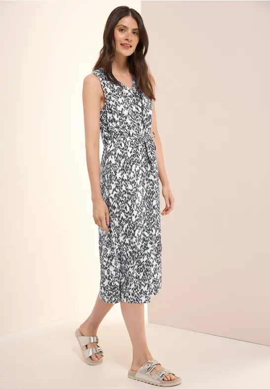 Ärmelloses Damen-Midikleid mit Bindegürtel