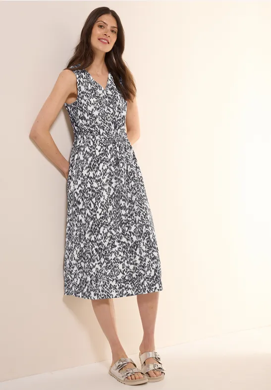 Ärmelloses Damen-Midikleid mit Bindegürtel