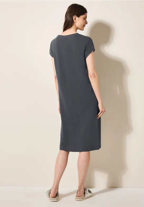 Jacquard Strick Midi T-Shirt Kleid