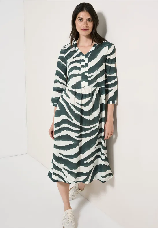 Zebra-Print Tunikakleid aus Baumwolle