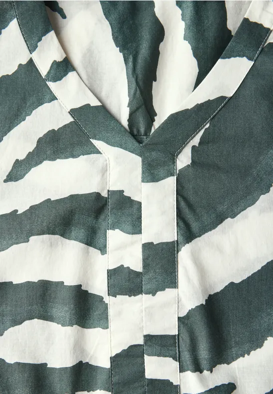 Zebra-Print Tunikakleid aus Baumwolle