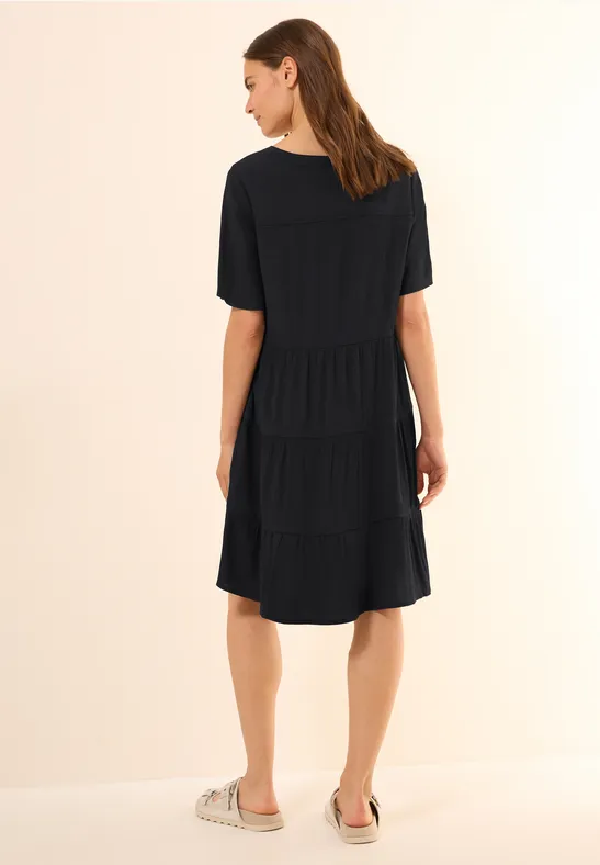 Gestuftes Kurzarm Freizeitkleid