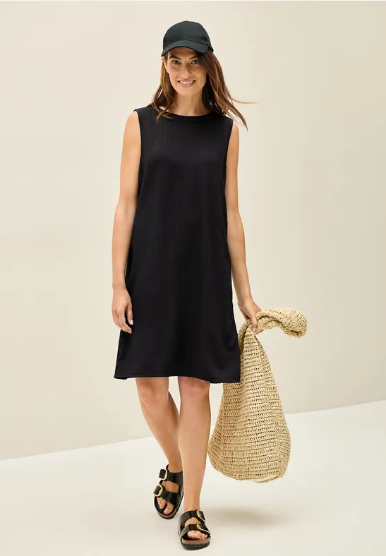 Ärmelloses, strukturiertes Minikleid