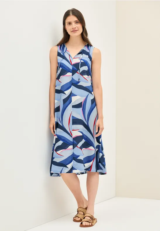 Ärmelloses Midikleid mit Grafikprint