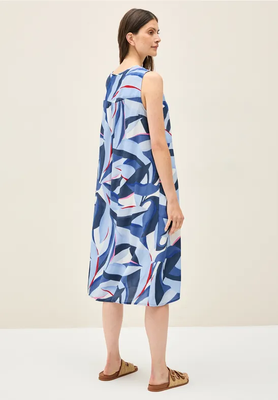 Ärmelloses Midikleid mit Grafikprint