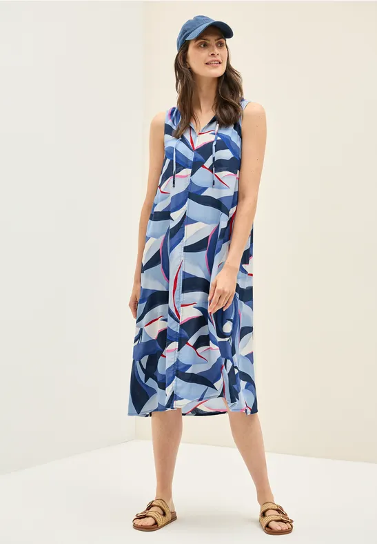 Ärmelloses Midikleid mit Grafikprint