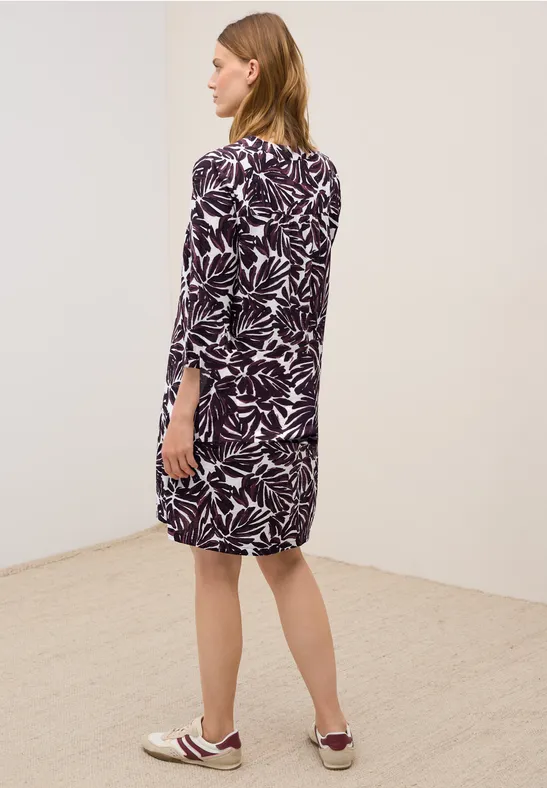 Gemustertes V-Ausschnitt Hängerkleid