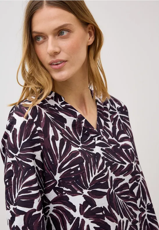 Gemustertes V-Ausschnitt Hängerkleid