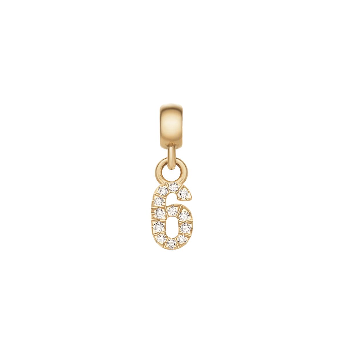 Goldener Diamant-Charm Nummer 6