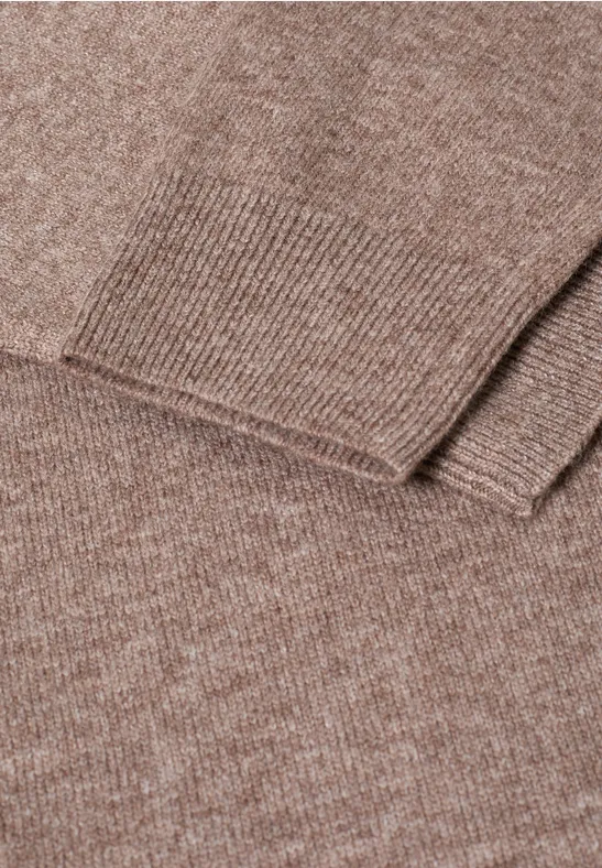 Strick-Rollkragenkleid, Knielang