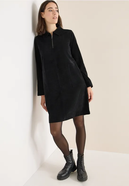 Cord-Minikleid mit Reißverschluss