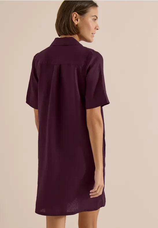 Lässiges Leinenhemdkleid in Knielänge
