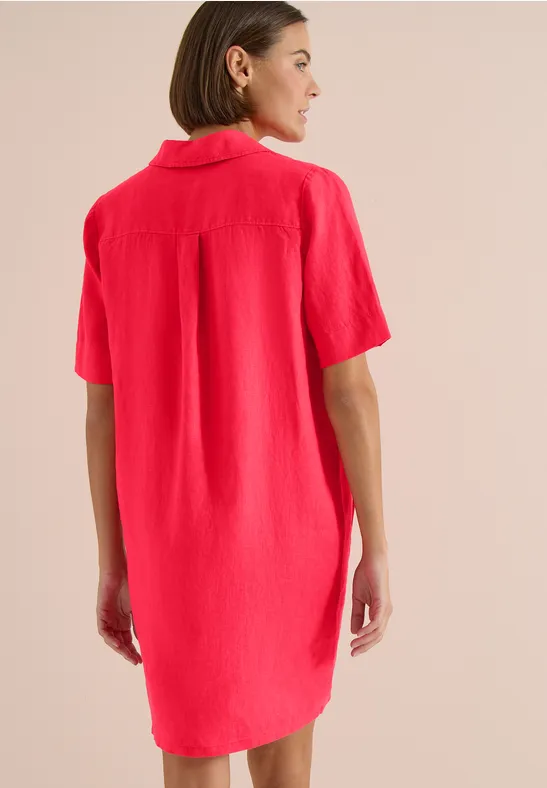 Lässiges Leinenhemdkleid in Knielänge