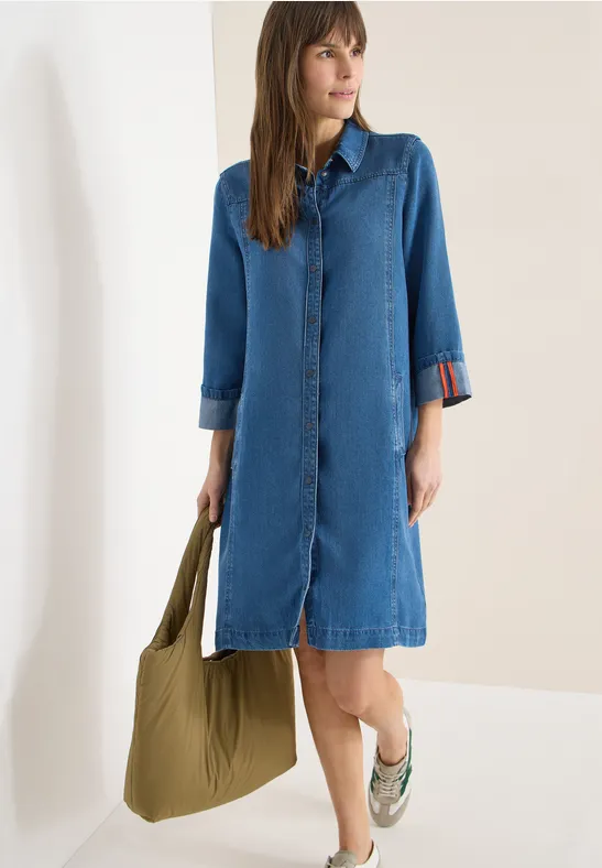 Jeanskleid im Hemdkleid-Look mit Taschen