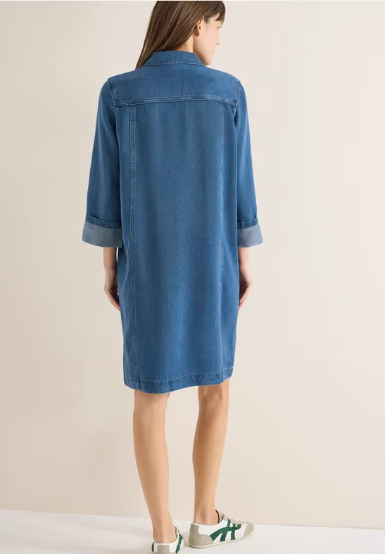Jeanskleid im Hemdkleid-Look mit Taschen
